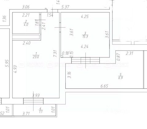 Продажа 2-комнатной квартиры 55,7 м², 6/7 этаж