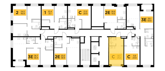 Продажа квартиры-студии 21,2 м², 14/20 этаж