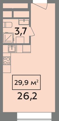 Продажа квартиры-студии 29,9 м², 10/14 этаж