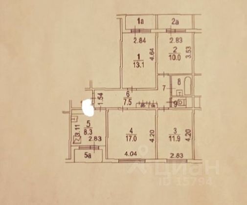 Продажа 4-комнатной квартиры 78 м², 3/14 этаж