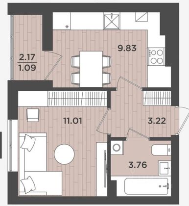 Продажа 1-комнатной квартиры 29 м², 7/10 этаж