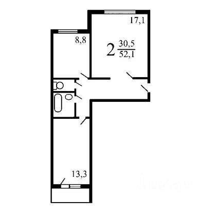 Продажа 2-комнатной квартиры 52,4 м², 7/12 этаж