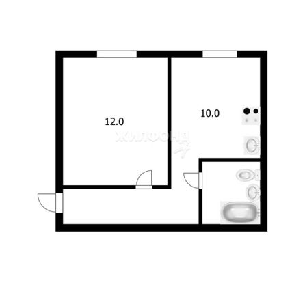 Продажа 1-комнатной квартиры 28,5 м², 2/2 этаж