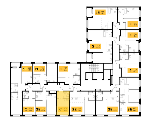 Продажа 1-комнатной квартиры 21,1 м², 3/23 этаж