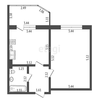 Продажа 1-комнатной квартиры 38 м², 6/16 этаж