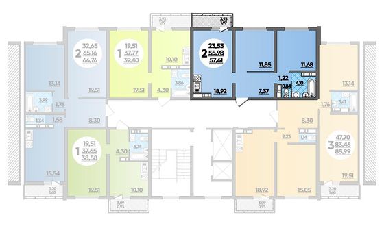 57,6 м², 2-комн. квартира, 3/16 этаж