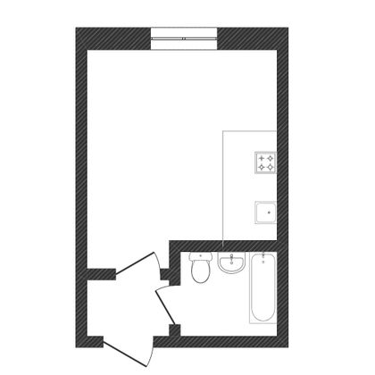 Продажа квартиры-студии 18,4 м², 2/5 этаж