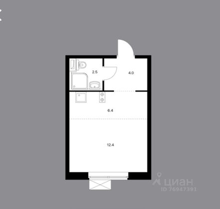 Продажа квартиры-студии 25,3 м², 12/33 этаж