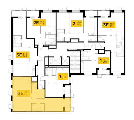 Продажа 3-комнатной квартиры 62,3 м², 8/14 этаж