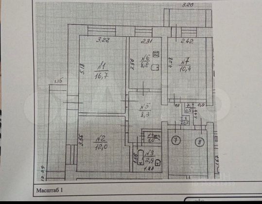 Продажа 3-комнатной квартиры 65,4 м², 2/4 этаж