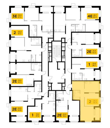 Продажа 2-комнатной квартиры 56,4 м², 3/18 этаж