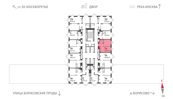 Продажа 1-комнатной квартиры 32,8 м², 27/30 этаж