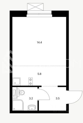 Продажа 1-комнатной квартиры 26,9 м², 6/17 этаж