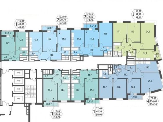 Продажа 1-комнатной квартиры 50,2 м², 33/35 этаж