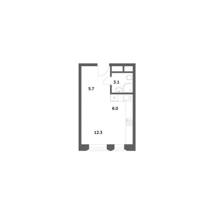 Продажа квартиры-студии 27,1 м², 20/25 этаж