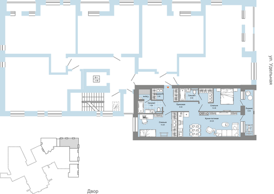 Продажа 3-комнатной квартиры 77 м², 2/6 этаж