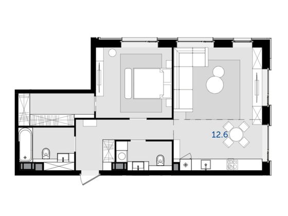 Продажа 2-комнатной квартиры 68,3 м², 29/47 этаж