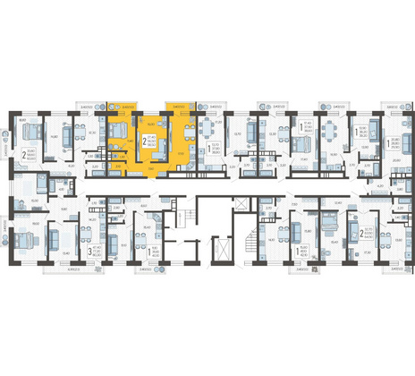 Продажа 2-комнатной квартиры 58,5 м², 1/12 этаж