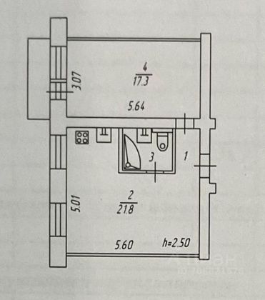 Продажа 2-комнатной квартиры 44,4 м², 2/5 этаж