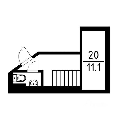 Продажа 1-комнатной квартиры 11,1 м², 3/20 этаж