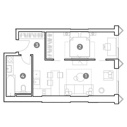 Продажа 2-комнатной квартиры 46,7 м², 3/29 этаж