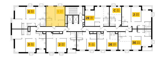 Продажа 1-комнатной квартиры 37,7 м², 12/24 этаж