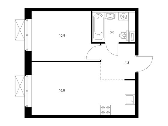 Продажа 1-комнатной квартиры 35,6 м², 16/23 этаж