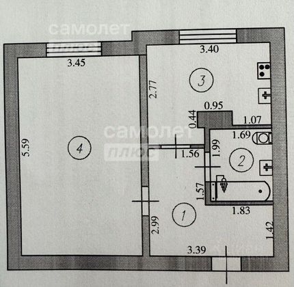 Продажа 1-комнатной квартиры 38,7 м², 1/16 этаж