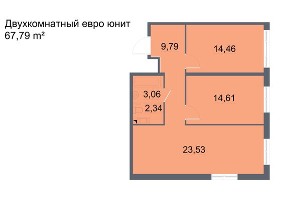 Продажа 2-комнатной квартиры 67,8 м², 8/24 этаж