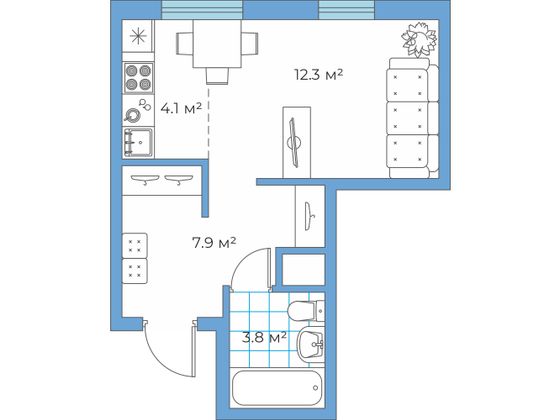 Продажа квартиры-студии 32 м², 1/10 этаж