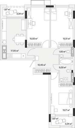 Продажа 3-комнатной квартиры 83 м², 7/7 этаж