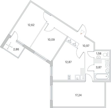 Продажа 3-комнатной квартиры 70,7 м², 3/4 этаж