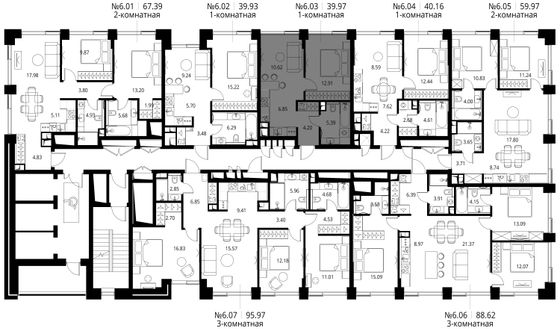 Продажа 1-комнатной квартиры 40 м², 6/27 этаж