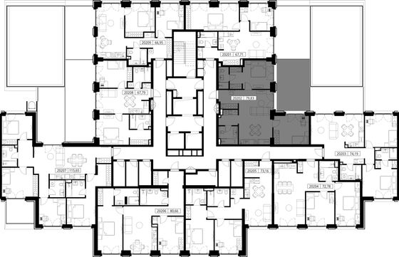 Продажа 2-комнатной квартиры 79,8 м², 2/15 этаж