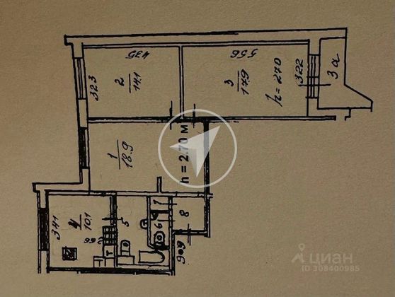 Продажа 3-комнатной квартиры 73,8 м², 8/17 этаж