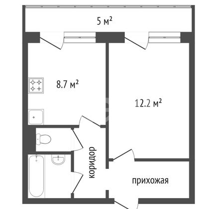 Продажа 1-комнатной квартиры 31,8 м², 2/10 этаж