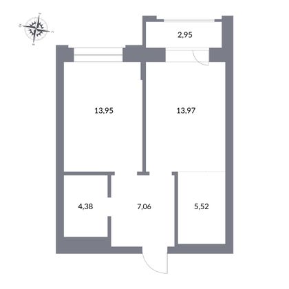 Продажа 2-комнатной квартиры 44,9 м², 12/27 этаж