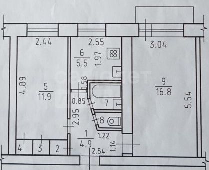 Продажа 2-комнатной квартиры 43,6 м², 5/5 этаж