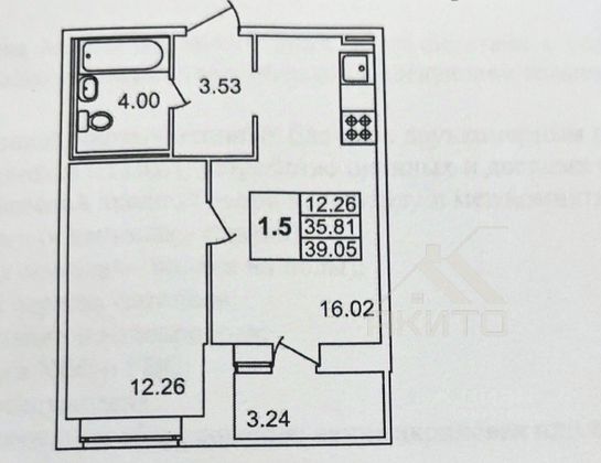 Продажа 1-комнатной квартиры 36 м², 15/17 этаж