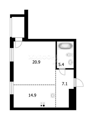 Продажа 1-комнатной квартиры 48,3 м², 19/22 этаж