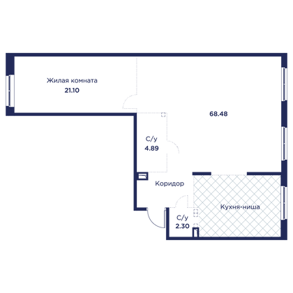 Продажа 1-комнатной квартиры 96,8 м², 2/5 этаж