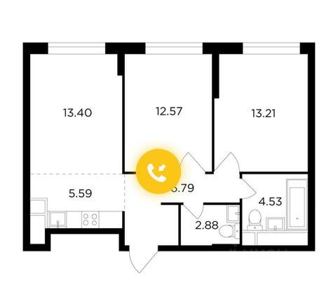 Продажа 3-комнатной квартиры 59 м², 19/28 этаж