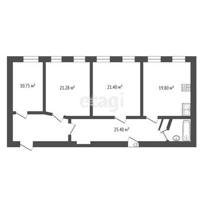 Продажа 3-комнатной квартиры 98,7 м², 4/6 этаж