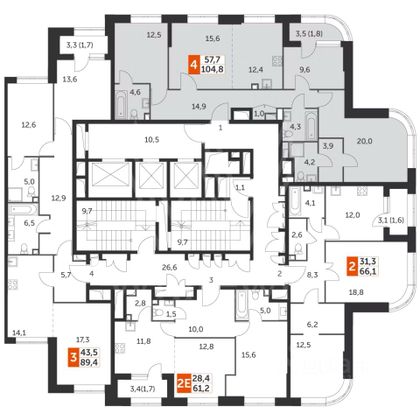 Продажа 4-комнатной квартиры 104,8 м², 28/48 этаж