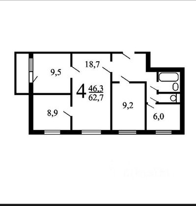 Продажа 4-комнатной квартиры 64 м², 4/9 этаж