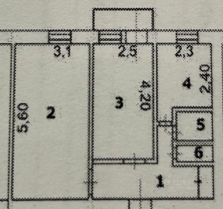 Продажа 2-комнатной квартиры 43,1 м², 3/5 этаж