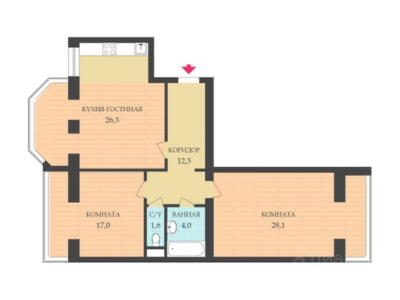 Продажа 3-комнатной квартиры 90 м², 2/11 этаж