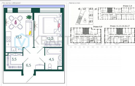 Продажа 1-комнатной квартиры 39,9 м², 17/17 этаж