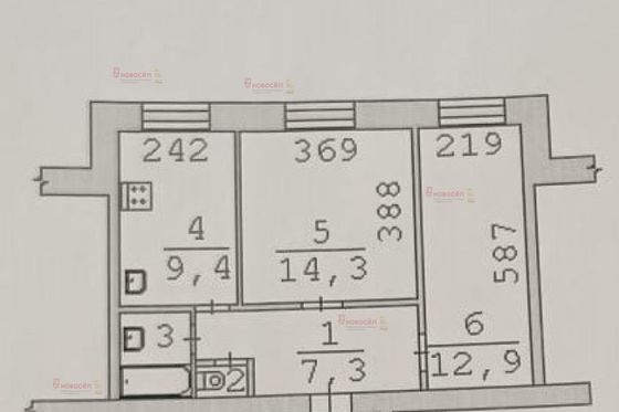 Продажа 2-комнатной квартиры 47,7 м², 1/3 этаж