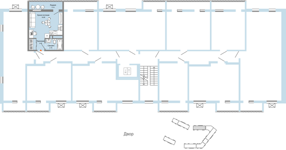 Продажа квартиры-студии 27 м², 2/8 этаж